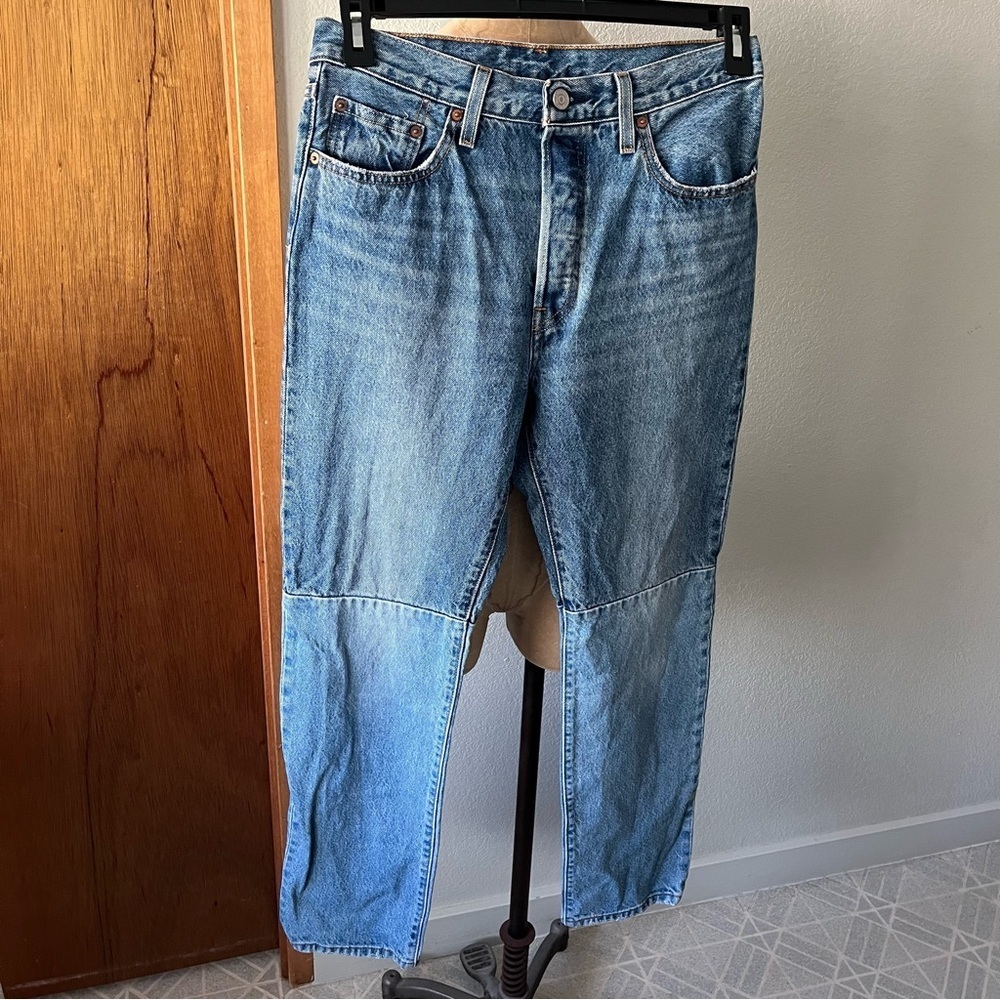 LEVIS sz 29 x 30 150th Anniversay 501 Button Fly Blue Denim Jeans Splice